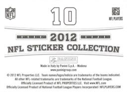 2012 Panini Stickers #10 Ryan Fitzpatrick Back
