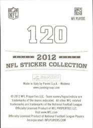 2012 Panini Stickers #120 Matt Schaub Back