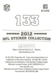 2012 Panini Stickers #133 Dwight Freeney Back