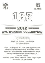2012 Panini Stickers #163 Jason McCourty Back