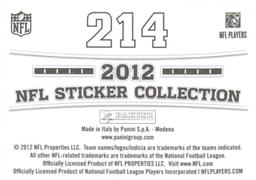 2012 Panini Stickers #214 Carson Palmer Back