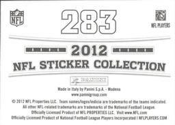 2012 Panini Stickers #283 Roy Helu Jr. Back