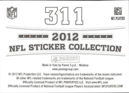 2012 Panini Stickers #311 Calvin Johnson Back