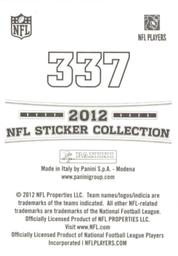 2012 Panini Stickers #337 Toby Gerhart Back