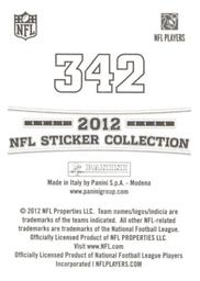 2012 Panini Stickers #342 Matt Ryan Back
