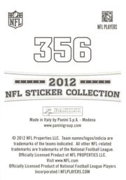 2012 Panini Stickers #356 Cam Newton Back