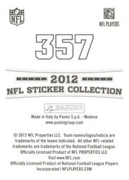 2012 Panini Stickers #357 Steve Smith Back