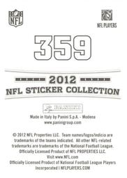 2012 Panini Stickers #359 Charles Johnson Back