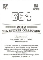 2012 Panini Stickers #364 Ryan Kalil Back