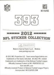 2012 Panini Stickers #393 Carl Nicks Back