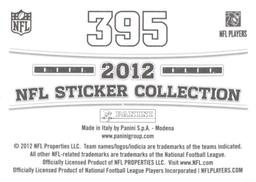 2012 Panini Stickers #395 Dallas Clark Back