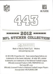 2012 Panini Stickers #443 Chris Clemons Back