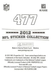 2012 Panini Stickers #477 Eli Manning Back