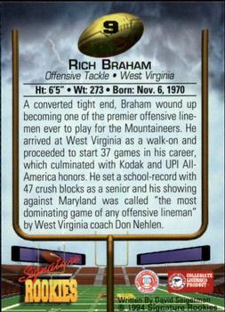 1994 Signature Rookies #9 Rich Braham Back