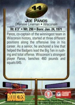 1994 Signature Rookies #44 Joe Panos Back