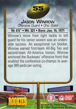 1994 Signature Rookies #55 Jason Winrow Back