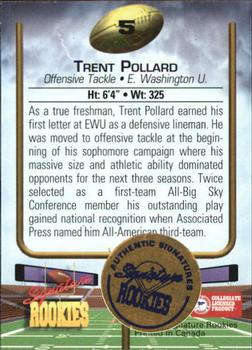1994 Signature Rookies - Autograph Promos #5 Trent Pollard Back
