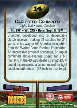 1994 Signature Rookies - Autographs #14 Carlester Crumpler Back