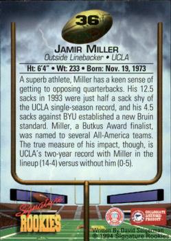 1994 Signature Rookies - Autographs #36 Jamir Miller Back