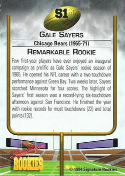 1994 Signature Rookies - Gale Sayers #S1 Gale Sayers Back