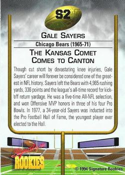 1994 Signature Rookies - Gale Sayers #S2 Gale Sayers Back