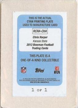 2013 Bowman - Chrome Rookie Autographs Printing Plates Cyan #RCRA-CHA Chris Harper Back