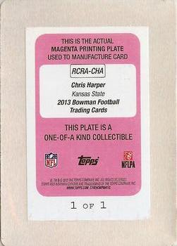 2013 Bowman - Chrome Rookie Autographs Printing Plates Magenta #RCRA-CHA Chris Harper Back
