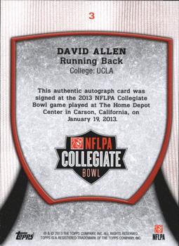 2013 Bowman - Topps NFLPA Collegiate Bowl Autographs #3 David Allen Back