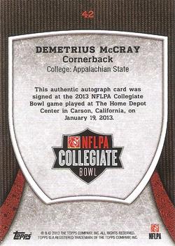 2013 Bowman - Topps NFLPA Collegiate Bowl Autographs #42 Demetrius McCray Back