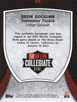2013 Bowman - Topps NFLPA Collegiate Bowl Autographs #55 Deon Goggins Back