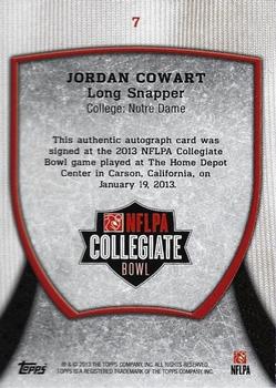 2013 Bowman - Topps NFLPA Collegiate Bowl Autographs #7 Jordan Cowart Back