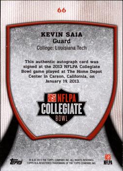 2013 Bowman - Topps NFLPA Collegiate Bowl Autographs #66 Kevin Saia Back