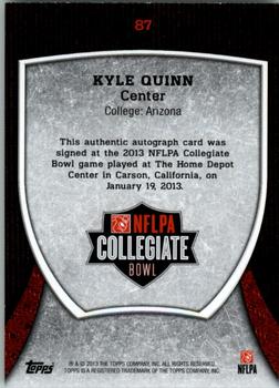 2013 Bowman - Topps NFLPA Collegiate Bowl Autographs #87 Kyle Quinn Back