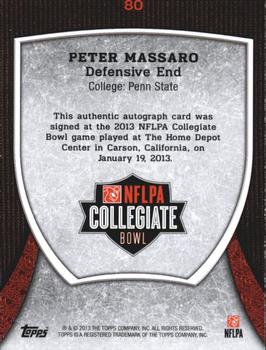 2013 Bowman - Topps NFLPA Collegiate Bowl Autographs #80 Peter Massaro Back