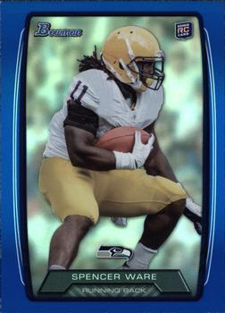 2013 Bowman - Rainbow Blue #193 Spencer Ware Front