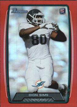 2013 Bowman - Rainbow Red #111 Dion Sims Front
