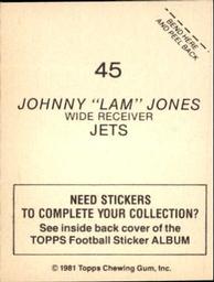 1981 Topps Stickers #45 Johnny 
