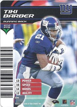 2002 NFL Showdown #206 Tiki Barber Front
