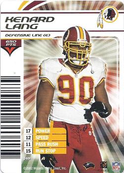 2002 NFL Showdown #349 Kenard Lang Front