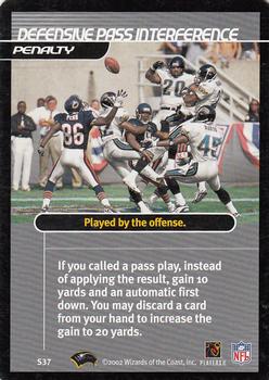 2002 NFL Showdown - Strategy #S37 Defensive Pass Interference Front