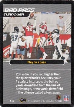 2002 NFL Showdown - Strategy #S45 Bad Pass Front