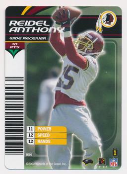 2002 NFL Showdown 1st & Goal #059 Reidel Anthony Front