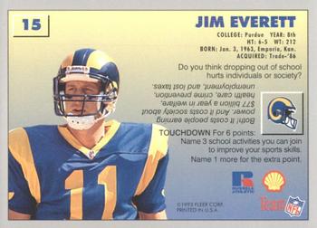 1993 Fleer Shell FACT #15 Jim Everett Back
