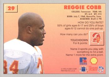 1993 Fleer Shell FACT #29 Reggie Cobb Back