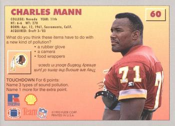 1993 Fleer Shell FACT #60 Charles Mann Back