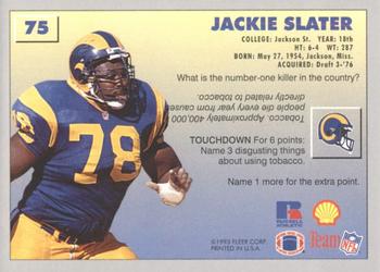 1993 Fleer Shell FACT #75 Jackie Slater Back