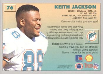 1993 Fleer Shell FACT #76 Keith Jackson Back