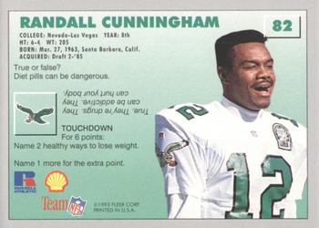 1993 Fleer Shell FACT #82 Randall Cunningham Back