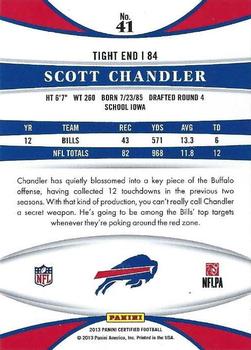 2013 Panini Certified #41 Scott Chandler Back