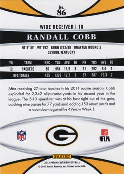 2013 Panini Certified #86 Randall Cobb Back